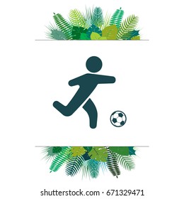 football (soccer) player silhouette with ball 