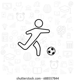football (soccer) player silhouette with ball isolated