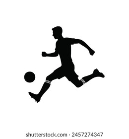 Football soccer player silhouette isolated on a white background
