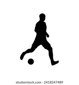 football soccer player silhouette vector