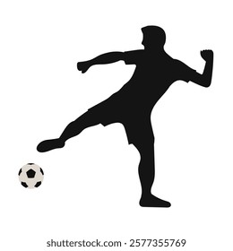 Football, Soccer player silhouette. VECTOR