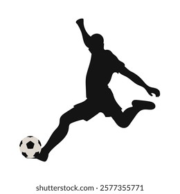 Football, Soccer player silhouette. VECTOR