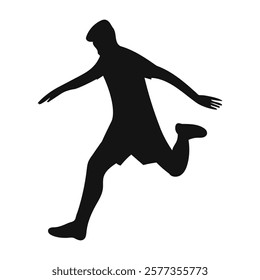 Football, Soccer player silhouette. VECTOR