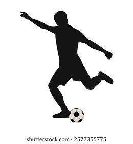 Football, Soccer player silhouette. VECTOR