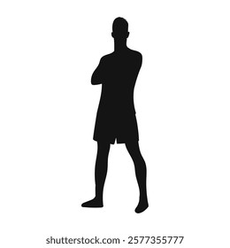 Football, Soccer player silhouette. VECTOR