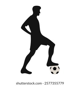 Football, Soccer player silhouette. VECTOR