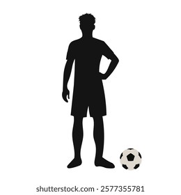 Football, Soccer player silhouette. VECTOR