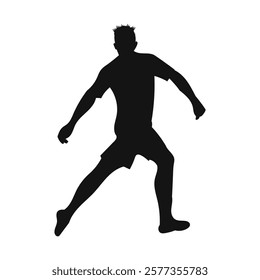 Football, Soccer player silhouette. VECTOR