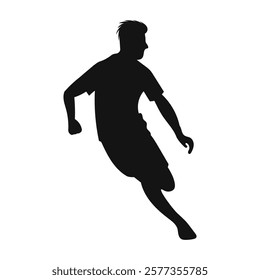 Football, Soccer player silhouette. VECTOR