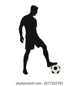 Football, Soccer player silhouette. VECTOR