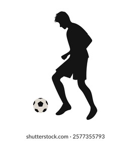 Football, Soccer player silhouette. VECTOR