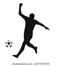 Football, Soccer player silhouette. VECTOR