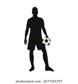 Football, Soccer player silhouette. VECTOR