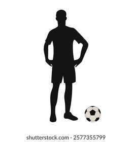 Football, Soccer player silhouette. VECTOR