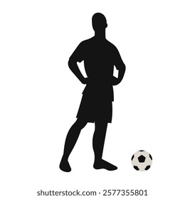 Football, Soccer player silhouette. VECTOR