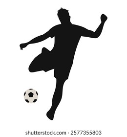 Football, Soccer player silhouette. VECTOR