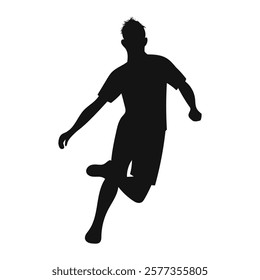 Football, Soccer player silhouette. VECTOR