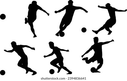 football soccer player sports silhouette illust vector