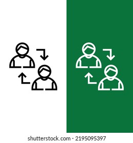 Football or Soccer Player Substitution Vector icon in Outline Style. Substitute serves to replace existing players to rest. Vector illustration icons can be used for apps, websites, or part of a logo.