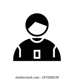Football or Soccer Player Vector icon in Glyph Style. The soccer player icon is a symbol of user or avatar account. Vector illustration icons can be used for apps, websites, or part of logo.