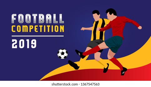 football and soccer players vector illustration