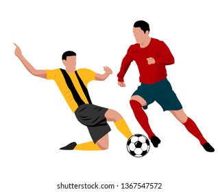 football and soccer players vector illustration