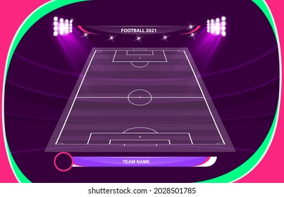 Football or soccer playing field with set of infographic elements. Sport Game. Sport League. Vector illustration.