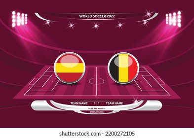 Football or soccer playing field with set of infographic elements. Sport Game. Sport League. Vector illustration.