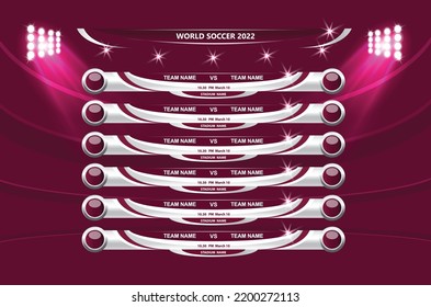 Football or soccer playing field with set of infographic elements. Sport Game. Sport League. Vector illustration.