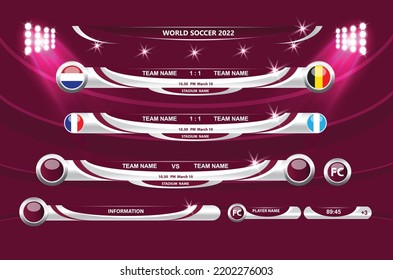 Football or soccer playing field with set of infographic elements. Sport Game. Sport League. Vector illustration.