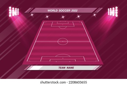 Football or soccer playing field with set of infographic elements. Sport Game. Sport League. Vector illustration.