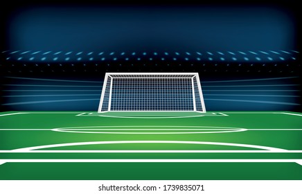 Football or soccer playing field. Sport Game. Football stadium vector illustration.