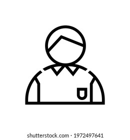 Football or Soccer Referee Vector icon in Outline Style. The referee is someone who controls the Soccer Match. Vector illustration icons can be used for apps, websites, or part of logo.