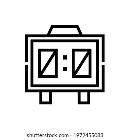 Football or Soccer Score Board Vector icon in Outline Style. Scoreboard to show total goals and match time. Vector illustration icons can be used for apps, websites, or part of logo.