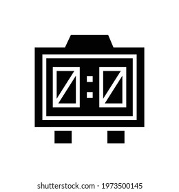 Football or Soccer Score Board Vector icon in Glyph Style. Scoreboard to show total goals and match time. Vector illustration icons can be used for apps, websites, or part of logo.