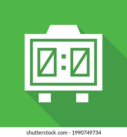 Football or Soccer Score Board Vector icon in Solid Long Shadow Style. Scoreboard to show total goals and match time. Vector illustration icons can be used for apps, websites, or part of logo.