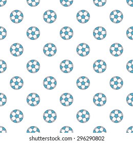 Football or soccer seamless pattern - vector cute background made with soccer balls