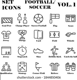 Football or Soccer Set Icons