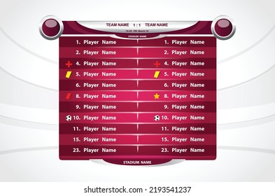 Football or soccer with set of infographic elements. Football playing field. Sport Game. Sport Cup. Vector illustration.