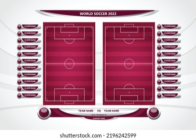 Football or soccer with set of infographic elements. Football playing field. Sport Game. Sport Cup. Vector illustration.