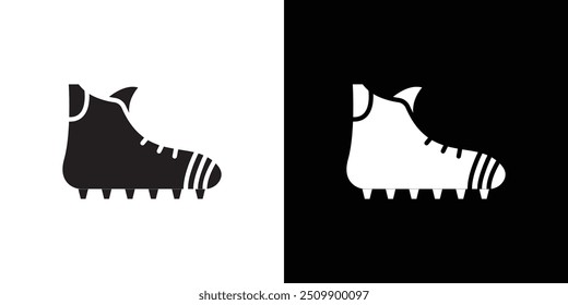 football soccer shoes icon Black line art vector logo set