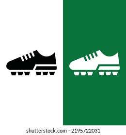 Football or Soccer Shoes icon in Glyph Style. The soccer player's shoes underneath were spiked. Vector illustration icons can be used for applications, websites, or part of a logo.