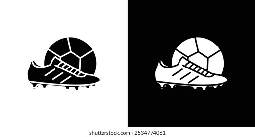 futebol futebol sapatos ícone logotipo linear isolado