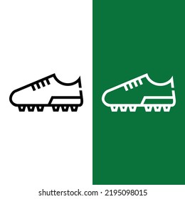 Football or Soccer Shoes icon in Outline Style. The soccer player's shoes underneath were spiked. Vector illustration icons can be used for applications, websites, or part of a logo.