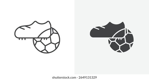 futebol futebol futebol sapatos ícone Contorno sinal vetorial