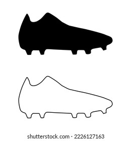 Football Soccer Shoes Icon Sign Symbol Logo Vector Illustration Black Silhouette