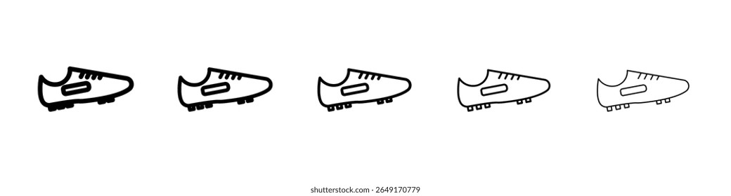 futebol futebol futebol sapatos ícone delineamento fino logotipo marca set