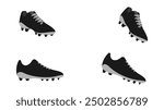 football or soccer shoes set vector illustration isolated on white background.