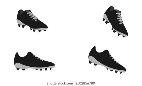 football or soccer shoes set vector illustration isolated on white background.