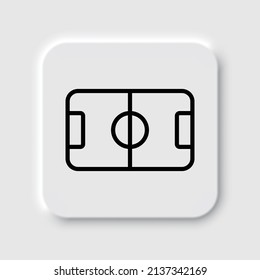 Football, soccer simple icon. Flat desing. Neumorphism design.ai
